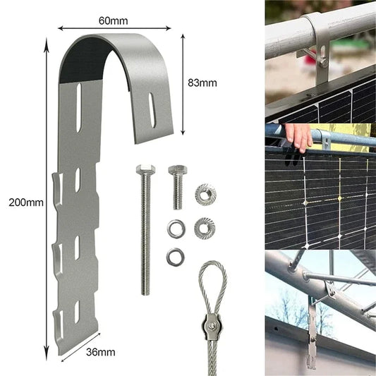 Solar Panel Curved Hooks for Balcony Railing - Stainless Steel Hooks - Renewable Depot