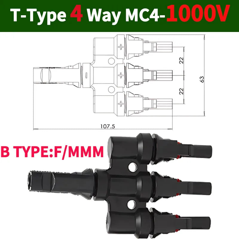 Solar Panel Parallel Connectors-T Branch 3/4/5/6/7Way - Renewable Depot