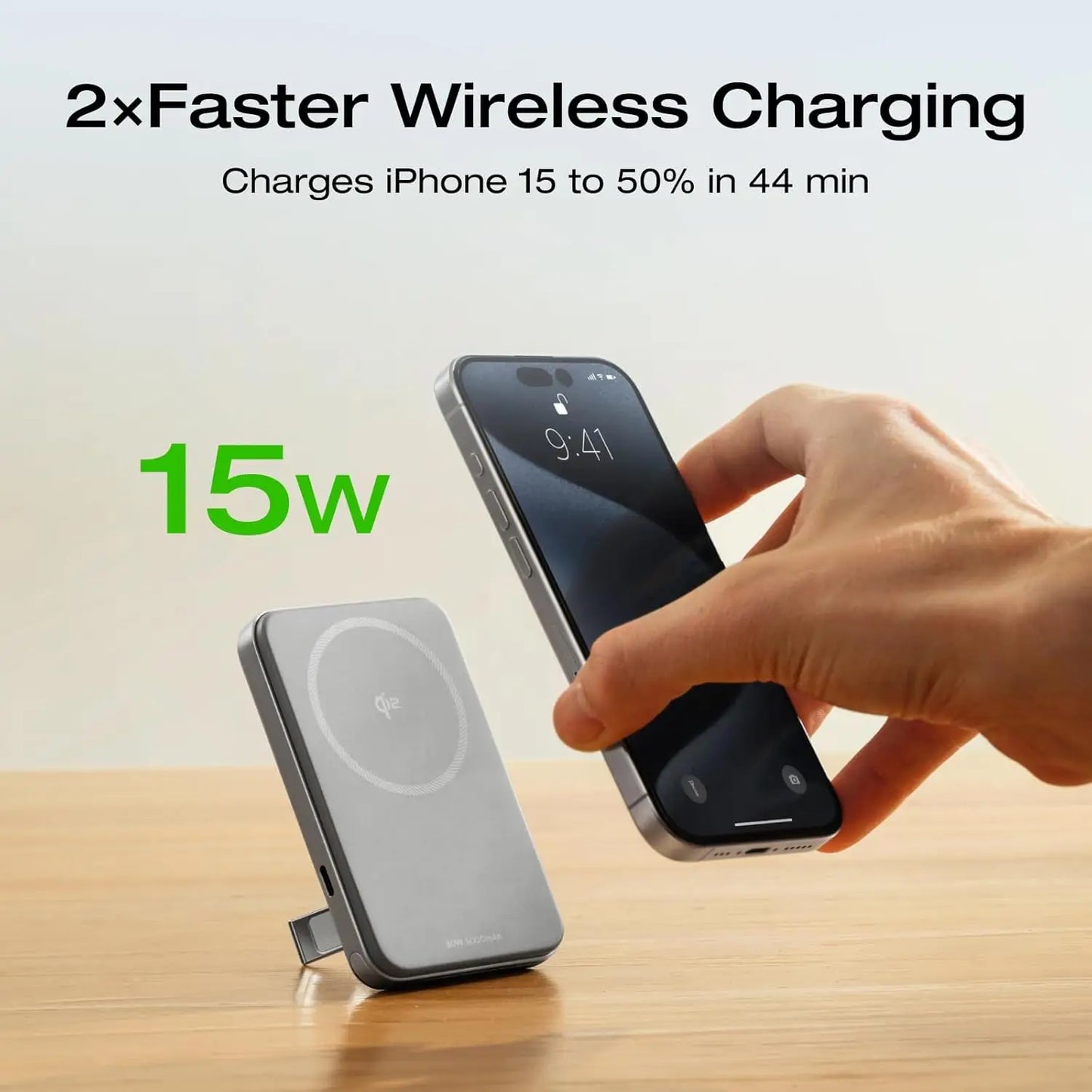 ECOFLOW Rapid Wireless Power Bank 5000mAh with Stand & Built-in USB-C Cables - Renewable Depot