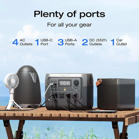 ECOFLOW Portable Power Station RIVER 2 Pro 700, 716Wh LiFePO4 Battery Solar Generator - Renewable Depot