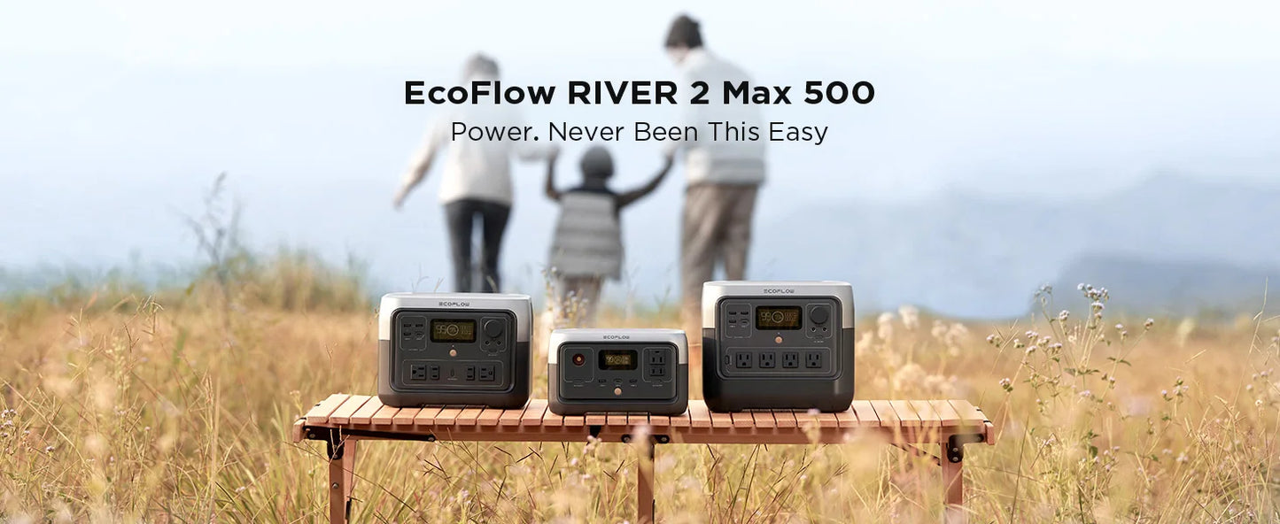 ECOFLOW Portable Power Station RIVER 2 Max, 499Wh/512Wh LiFePO4 Battery - Renewable Depot