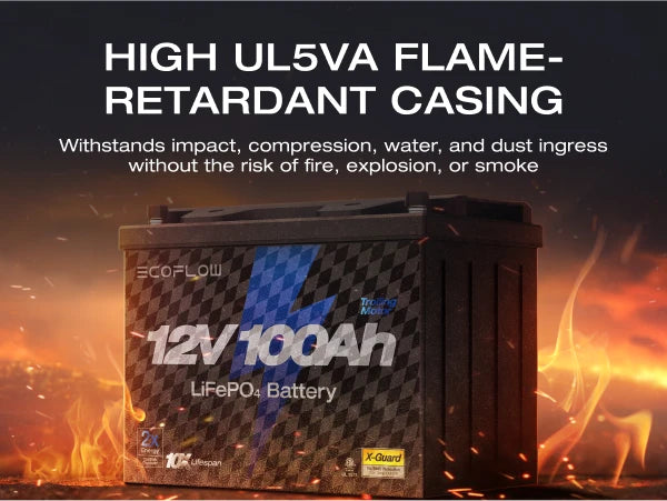ECOFLOW 12V 100Ah LiFePO4 Battery, Built-In 100A BMS Group 27 - Renewable Depot