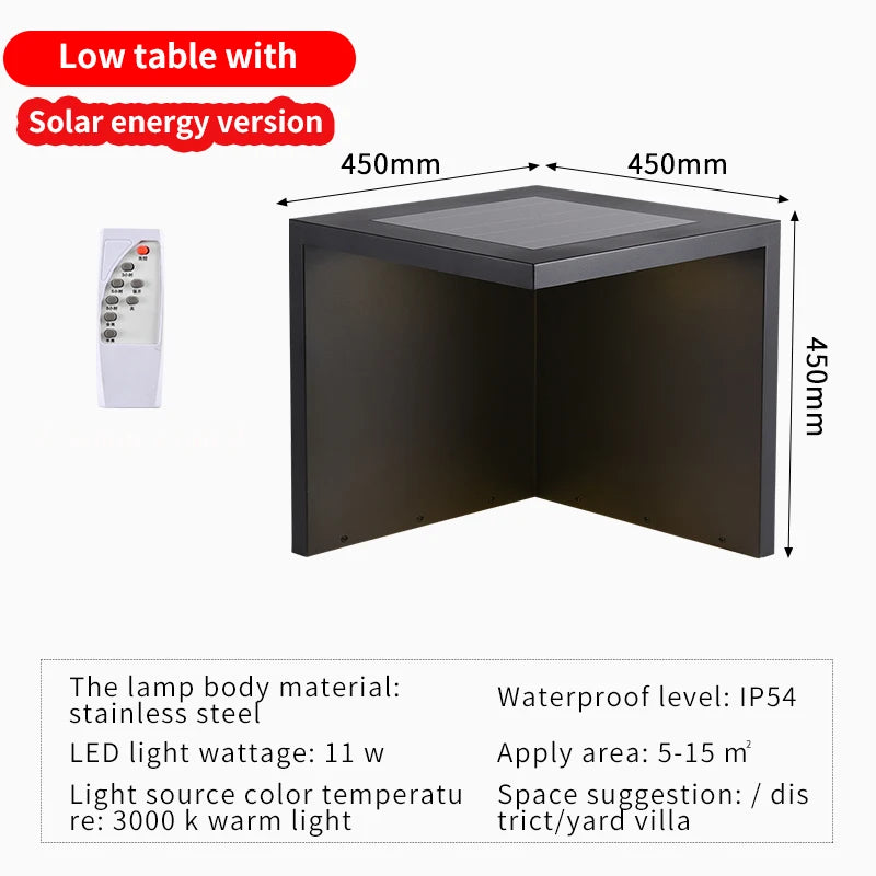 Garden Bar Table & Chair Solar Light - Landscape Outdoor Lighting