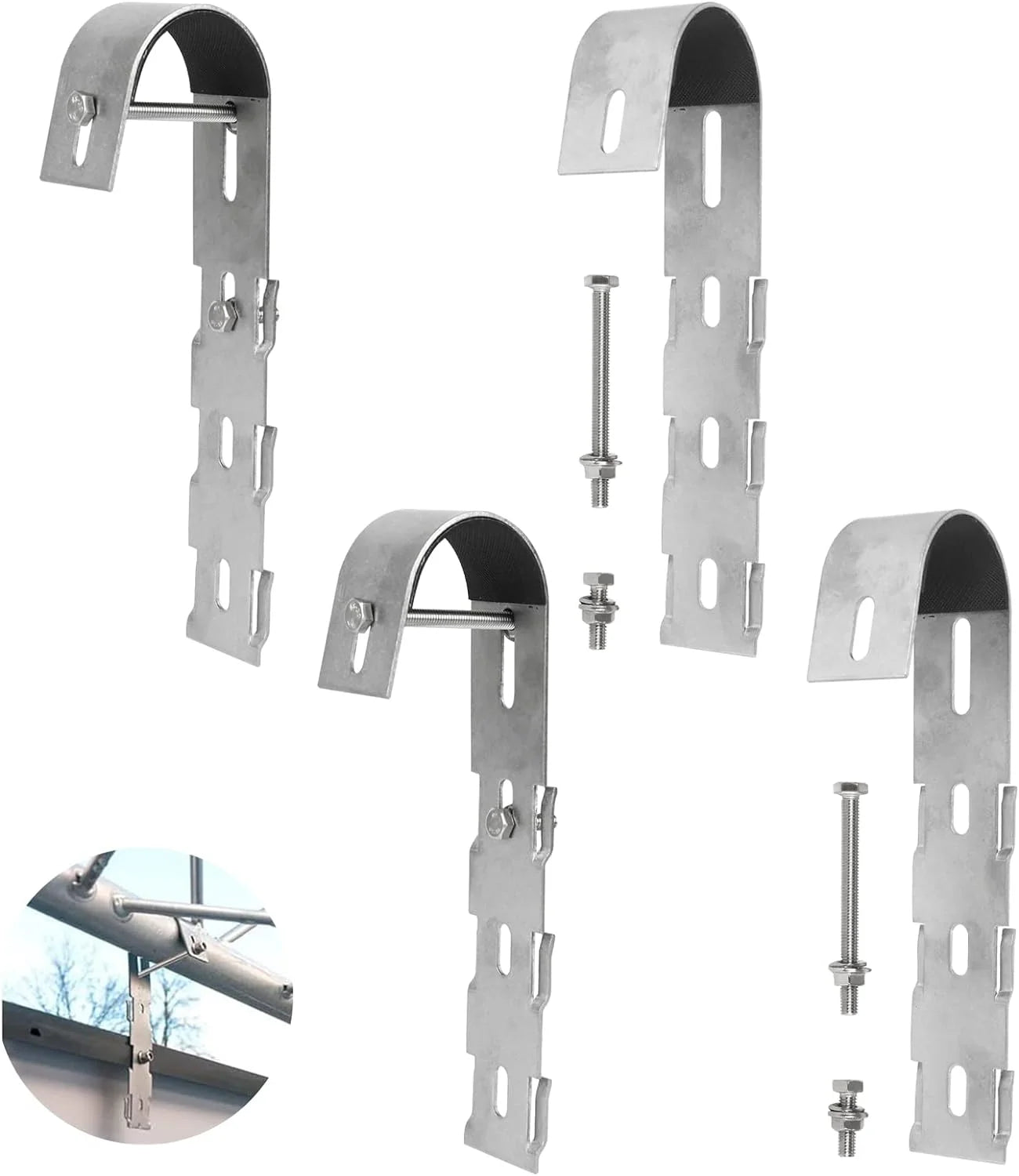 Solar Panel Curved Hooks for Balcony Railing - Stainless Steel Hooks - Renewable Depot