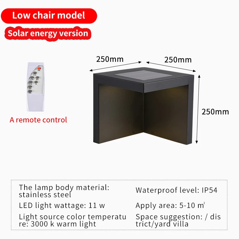 Garden Bar Table & Chair Solar Light - Landscape Outdoor Lighting