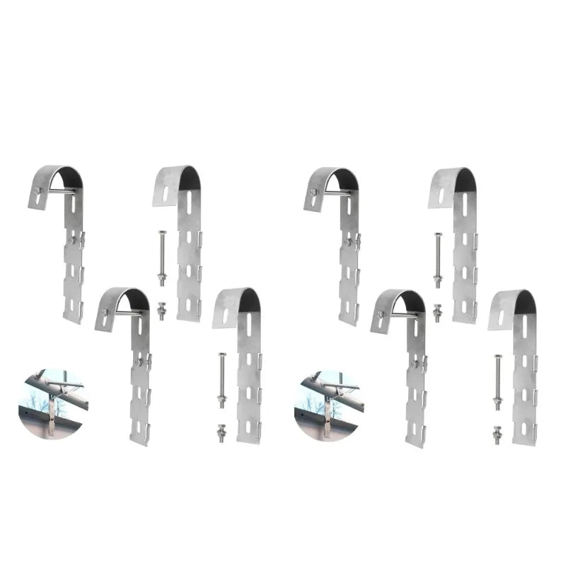 Solar Panel Curved Hooks for Balcony Railing - Stainless Steel Hooks - Renewable Depot