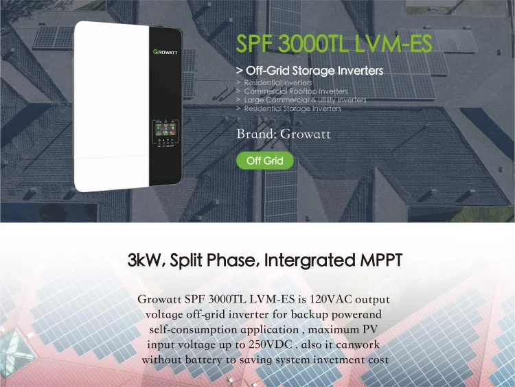 US Version - Growatt SPF 3000TL LVM-ES 120Vac Output Split-phase Off Grid Inverter With Wifi - Renewable Depot