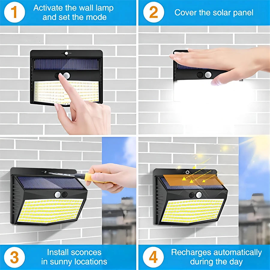 138 LED Solar Outdoor Lights
