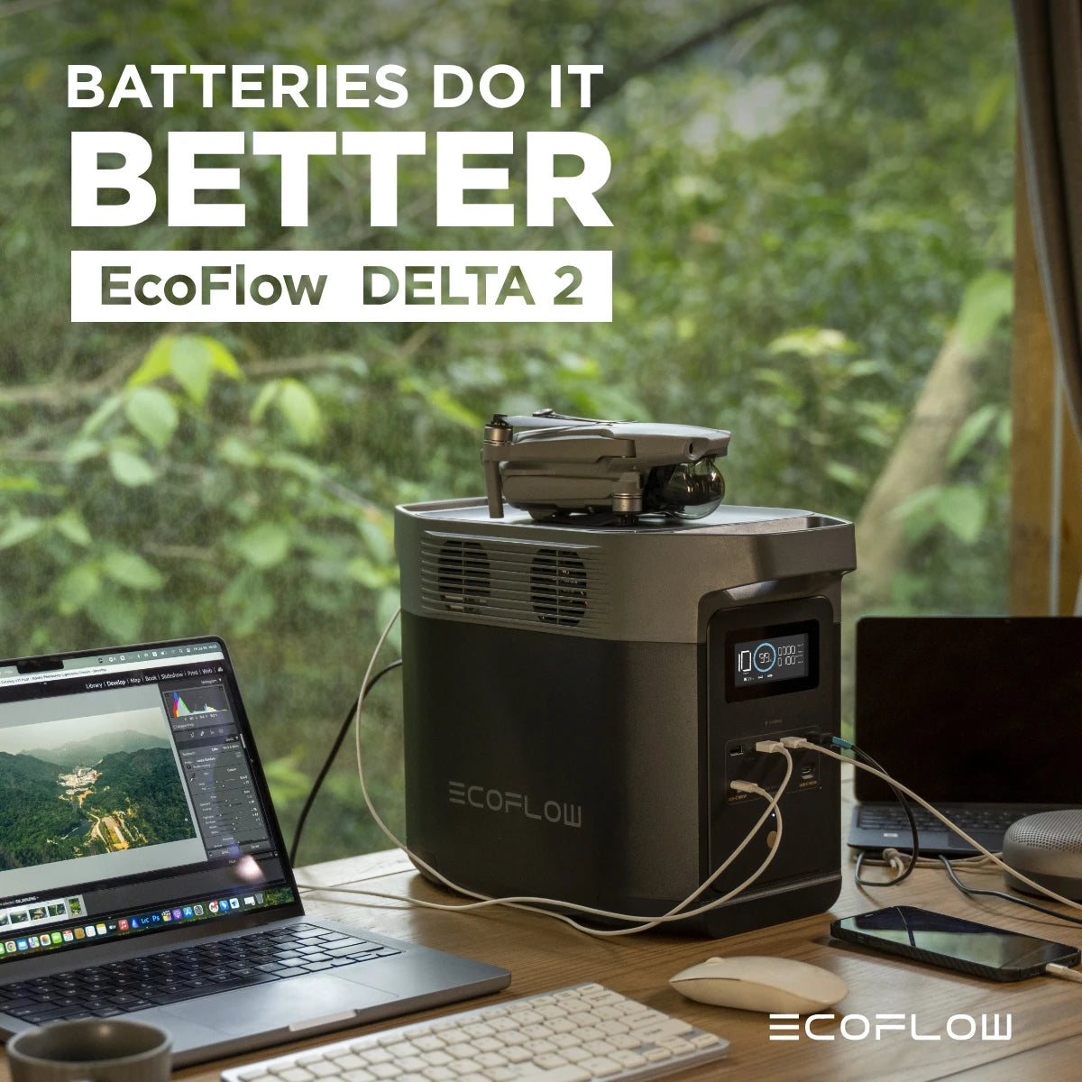 EcoFlow Portable Power Station DELTA 2 LiFePO4 Battery, Solar Powered Generator - Renewable Depot
