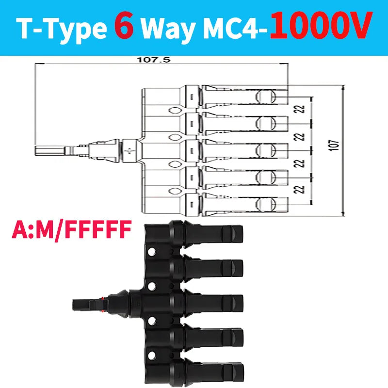 Solar Panel Parallel Connectors-T Branch 3/4/5/6/7Way - Renewable Depot