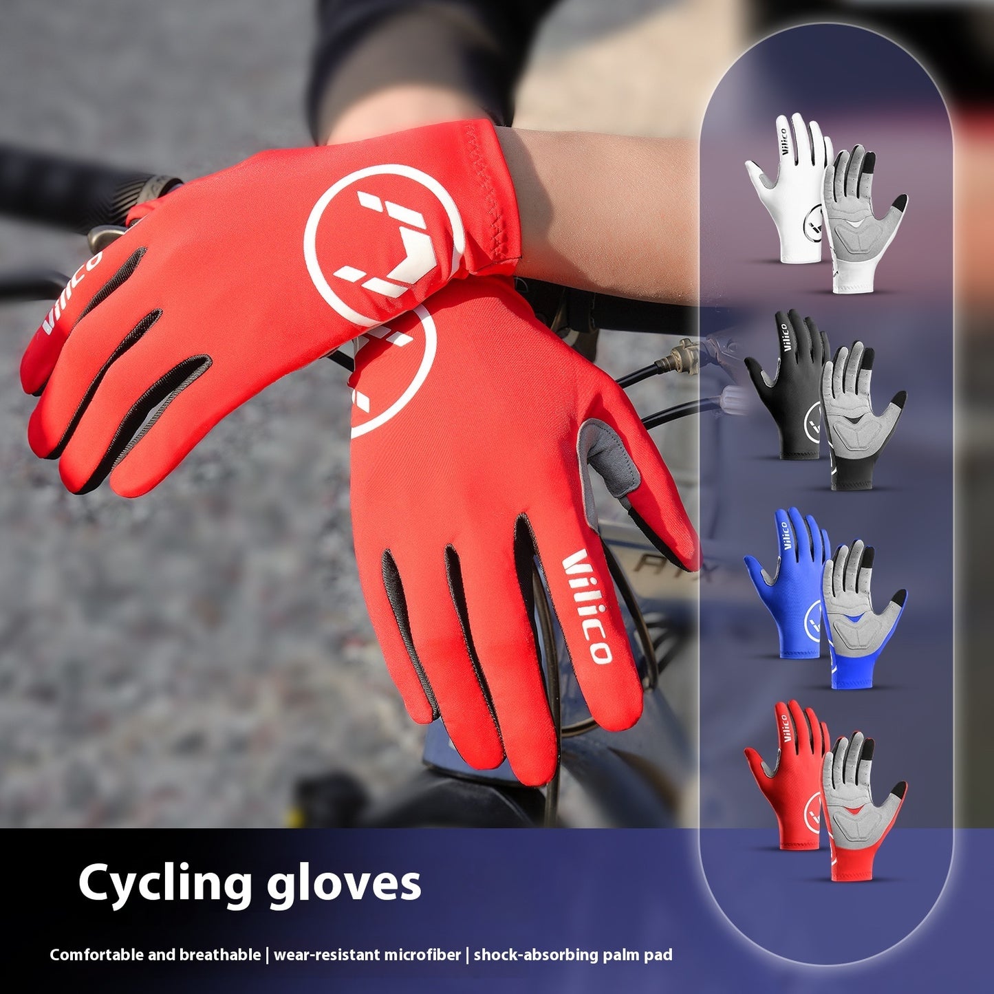 Spring & Summer Outdoor Mountain Bike Riding Gloves – Thin Shock Absorption
