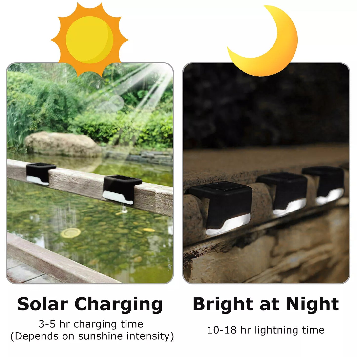 Solar LED Deck Step Lights 4 Pack