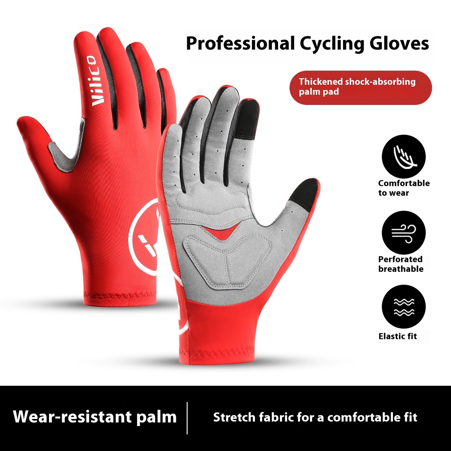 Spring & Summer Outdoor Mountain Bike Riding Gloves – Thin Shock Absorption