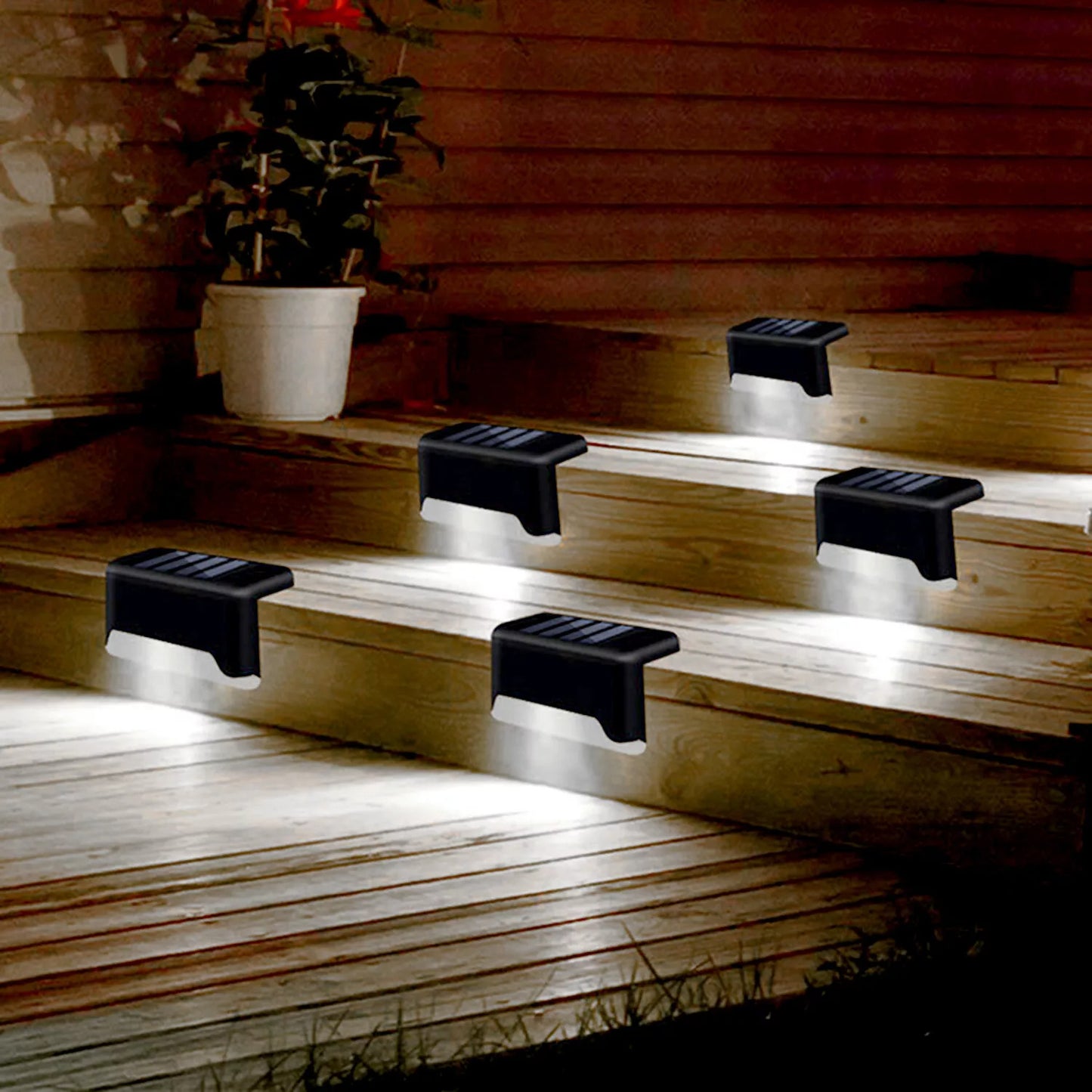 Solar LED Deck Step Lights 4 Pack