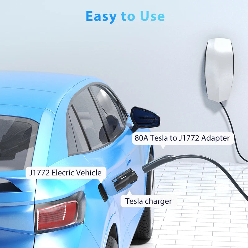Tesla to J1772 EV Adapter Max 80A 250V 20kW