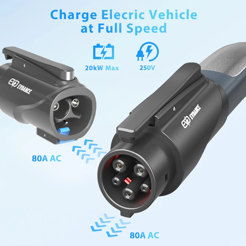 Tesla to J1772 EV Adapter Max 80A 250V 20kW
