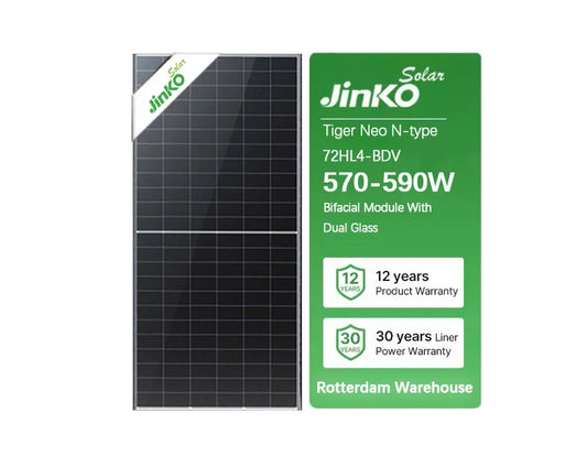 Jinko 580W Bifacial Double Glass Solar Panel -USA Only - LA Warehouse - Renewable Depot