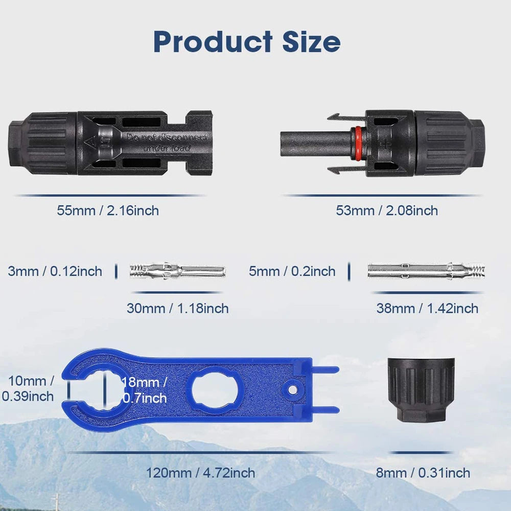 Photovoltaic Solar Connectors - Male & Female IP67 Waterproof Connector
