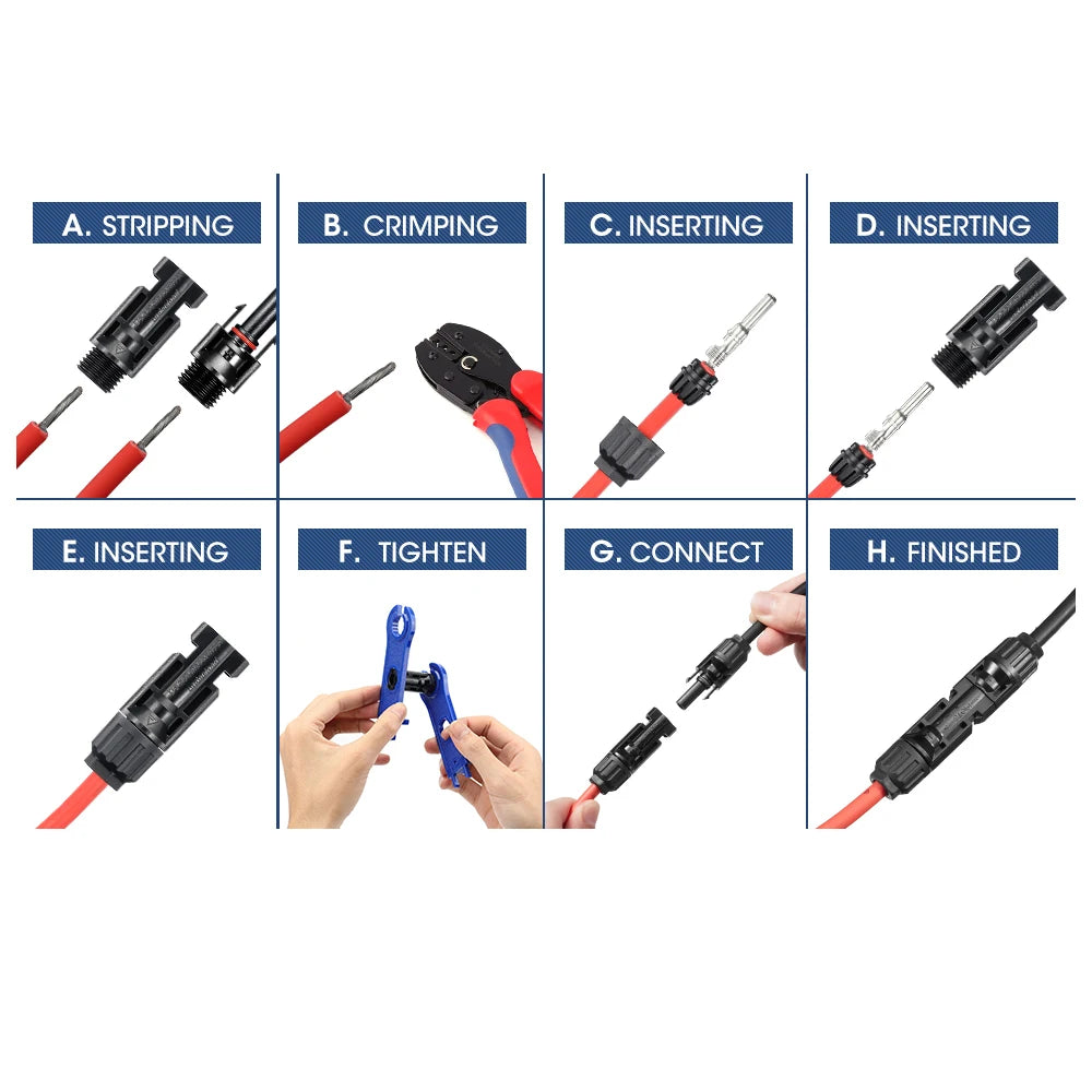 Photovoltaic Solar Connectors - Male & Female IP67 Waterproof Connector