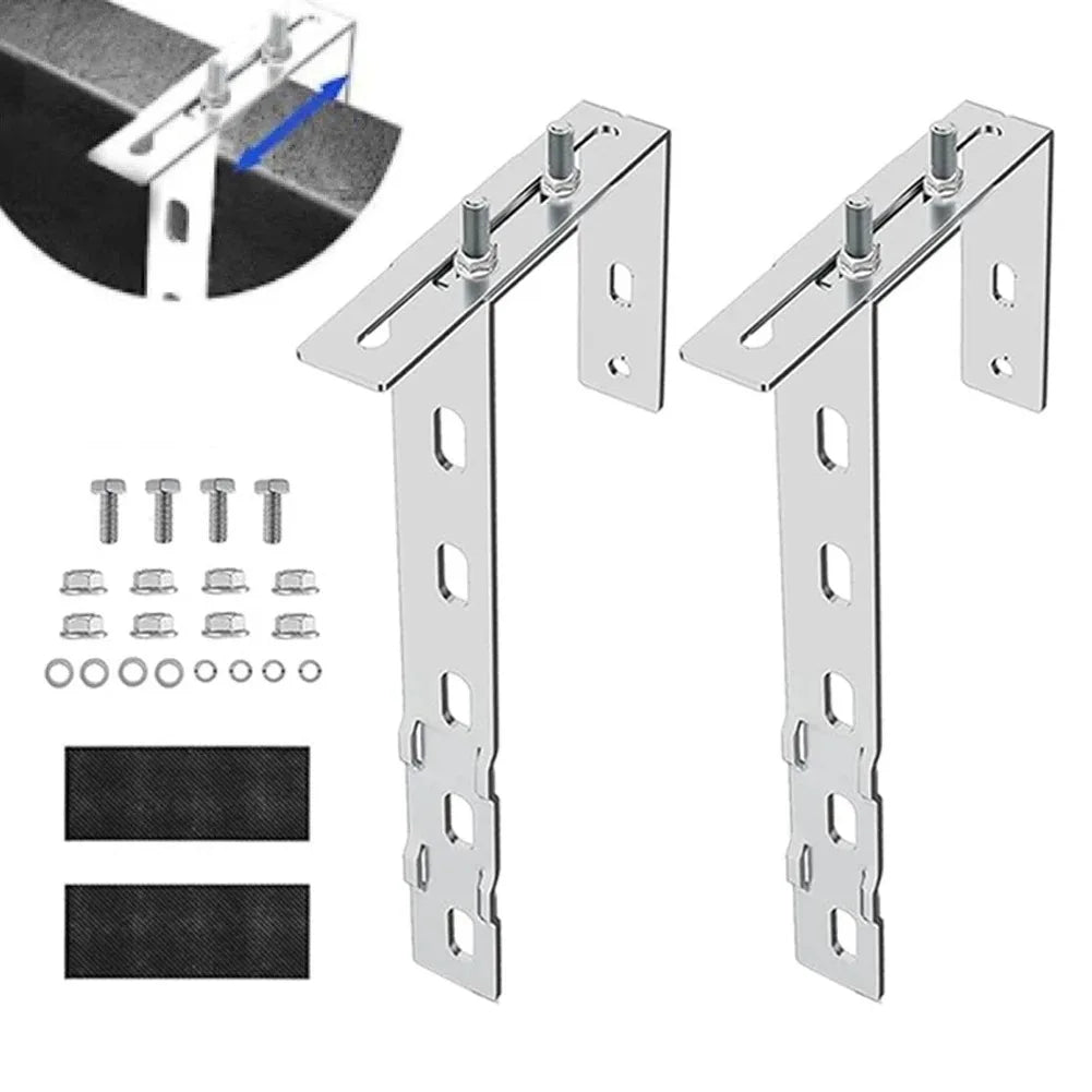 Adjustable Rust-Resistant Solar Panel Holder Hooks – Balcony PV Mount Brackets (Set of 2)