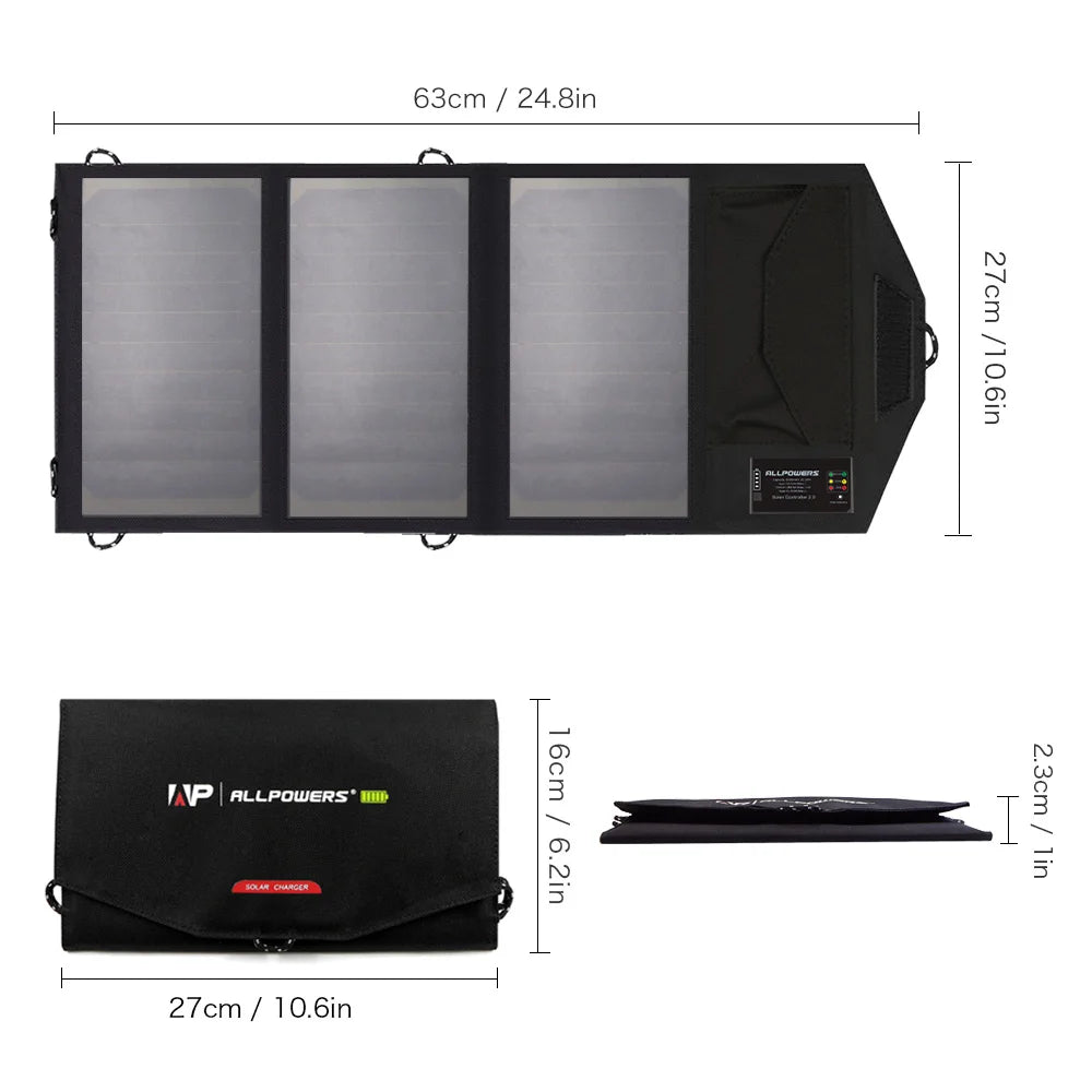 ALLPOWERS Premium 21W - High-Efficiency Foldable Solar Panel