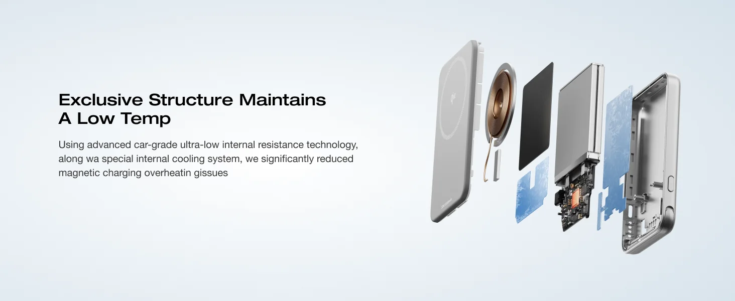 ECOFLOW Rapid Wireless Power Bank 5000mAh with Stand & Built-in USB-C Cables - Renewable Depot
