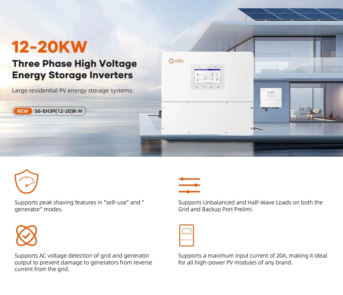 SOLIS 12Kw-20Kw Hybrid Inverter - High Voltage - 3 Phase Energy Storage Inverters for Home Use - Renewable Depot