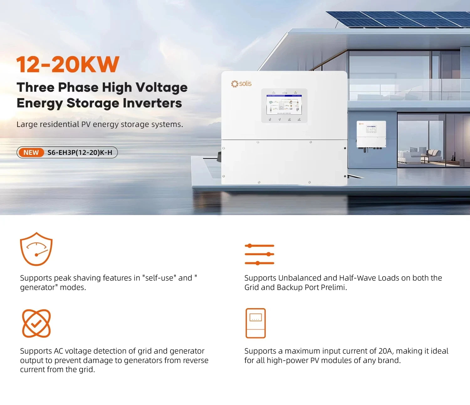 SOLIS 12Kw-20Kw Hybrid Inverter - High Voltage - 3 Phase Energy Storage Inverters for Home Use - Renewable Depot