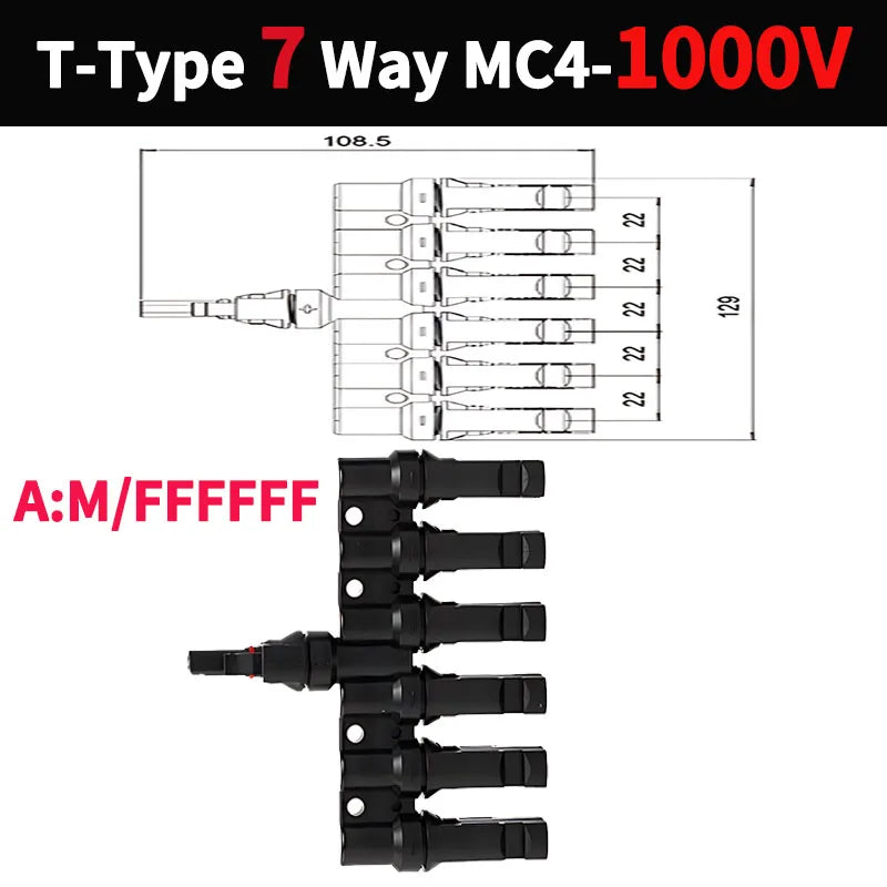 Solar Panel Parallel Connectors-T Branch 3/4/5/6/7Way - Renewable Depot