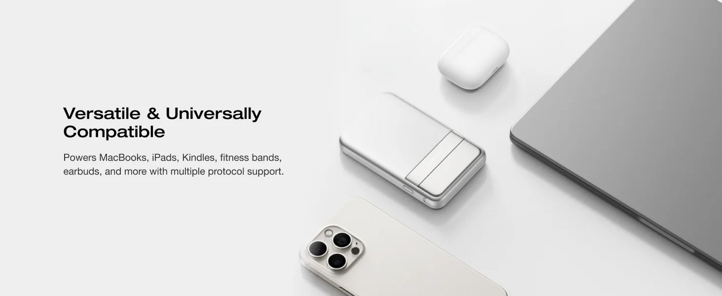 ECOFLOW Rapid Wireless Power Bank 5000mAh with Stand & Built-in USB-C Cables - Renewable Depot