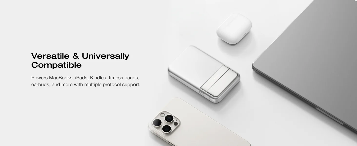 ECOFLOW Rapid Wireless Power Bank 5000mAh with Stand & Built-in USB-C Cables - Renewable Depot