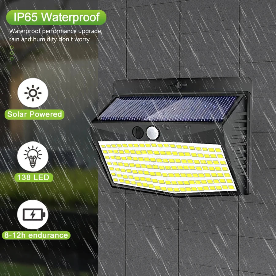 138 LED Solar Outdoor Lights