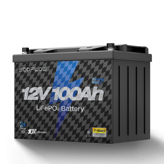 ECOFLOW 12V 100Ah LiFePO4 Battery, Built-In 100A BMS Group 27 - Renewable Depot