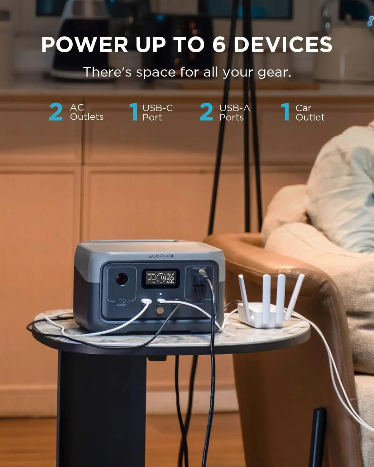 ECOFLOW Portable Power Station RIVER 2, 243Wh LiFePO4 Battery Solar Generator - Renewable Depot
