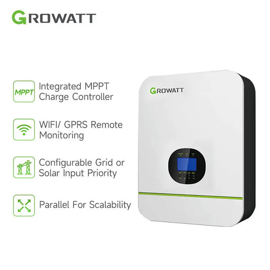Growatt SPF 3000TL HVM 24V/48V Single Phase - 220V 3kw Off Grid Inverter - Renewable Depot