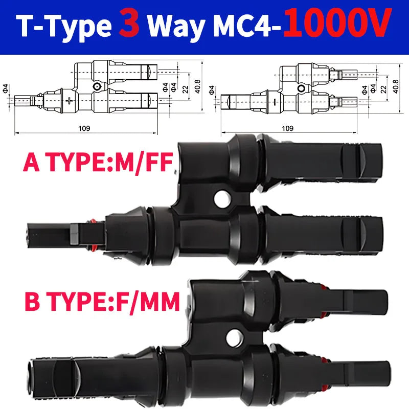 Solar Panel Parallel Connectors-T Branch 3/4/5/6/7Way - Renewable Depot