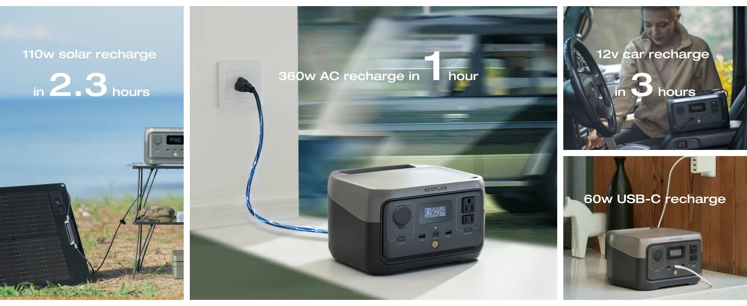 ECOFLOW RIVER 2 Portable Power Station - 256Wh LiFePO4 Battery - Renewable Depot