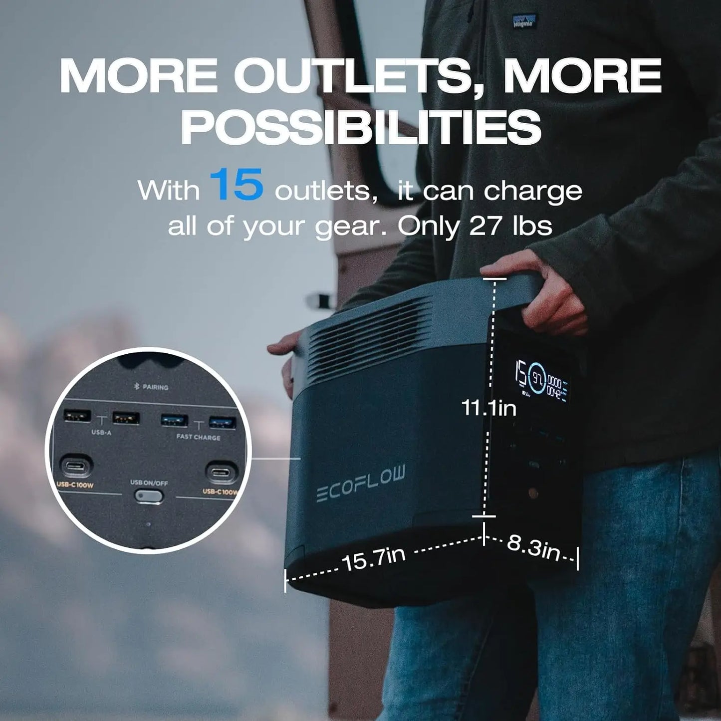 ECOFLOW Portable Power Station DELTA 2, 950Wh LiFePO4 (LFP) Battery - Renewable Depot