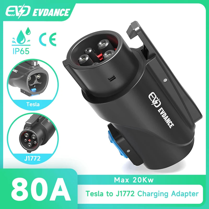 Tesla to J1772 EV Adapter Max 80A 250V 20kW