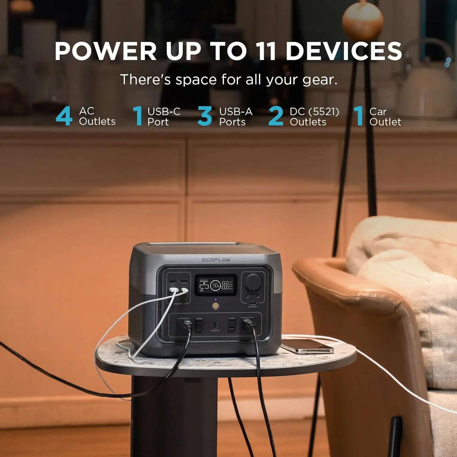 ECOFLOW Portable Power Station RIVER 2 Max, 499Wh/512Wh LiFePO4 Battery - Renewable Depot