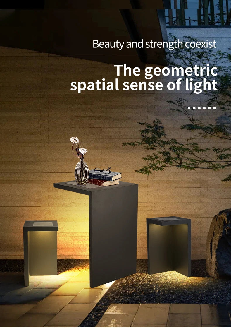 Garden Bar Table & Chair Solar Light - Landscape Outdoor Lighting