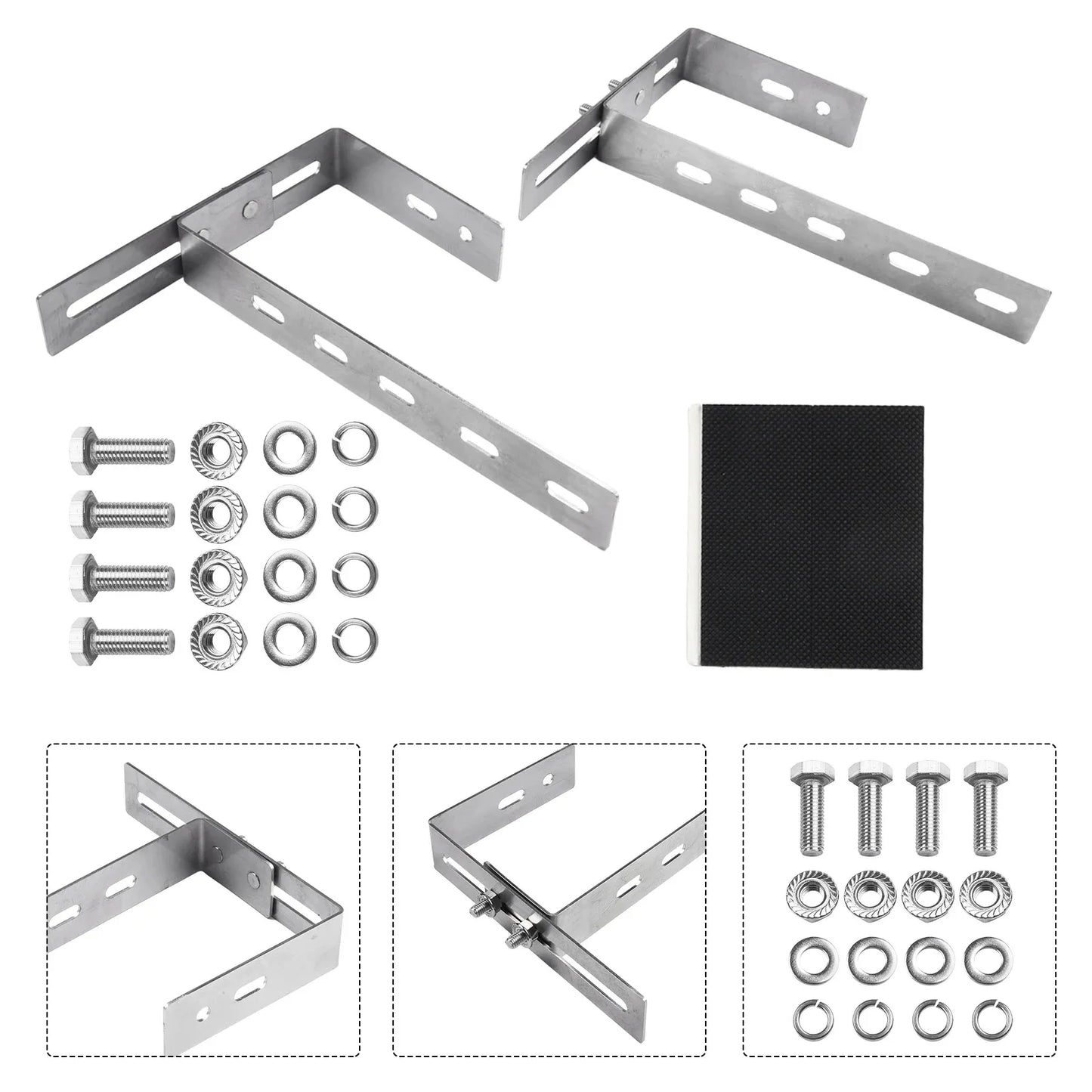 Adjustable Rust-Resistant Solar Panel Holder Hooks – Balcony PV Mount Brackets (Set of 2)