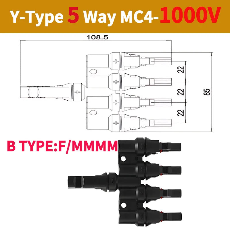 Solar Panel Parallel Connectors-T Branch 3/4/5/6/7Way - Renewable Depot