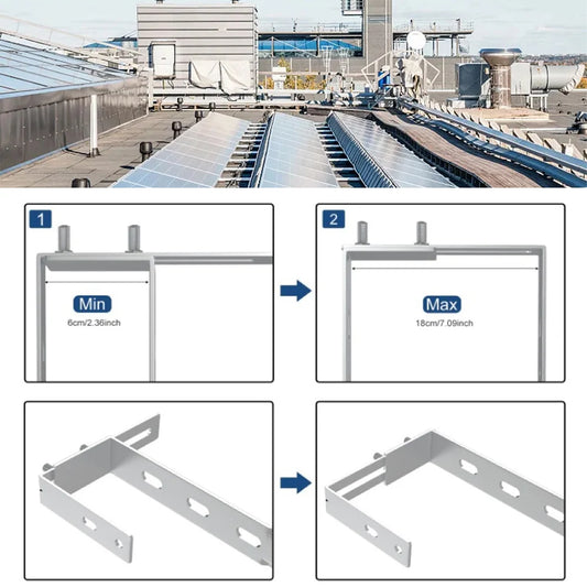 Adjustable Rust-Resistant Solar Panel Holder Hooks – Balcony PV Mount Brackets (Set of 2)