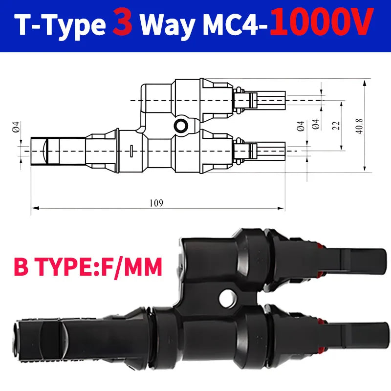 Solar Panel Parallel Connectors-T Branch 3/4/5/6/7Way - Renewable Depot