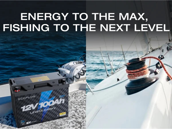 ECOFLOW 12V 100Ah LiFePO4 Battery, Built-In 100A BMS Group 27 - Renewable Depot