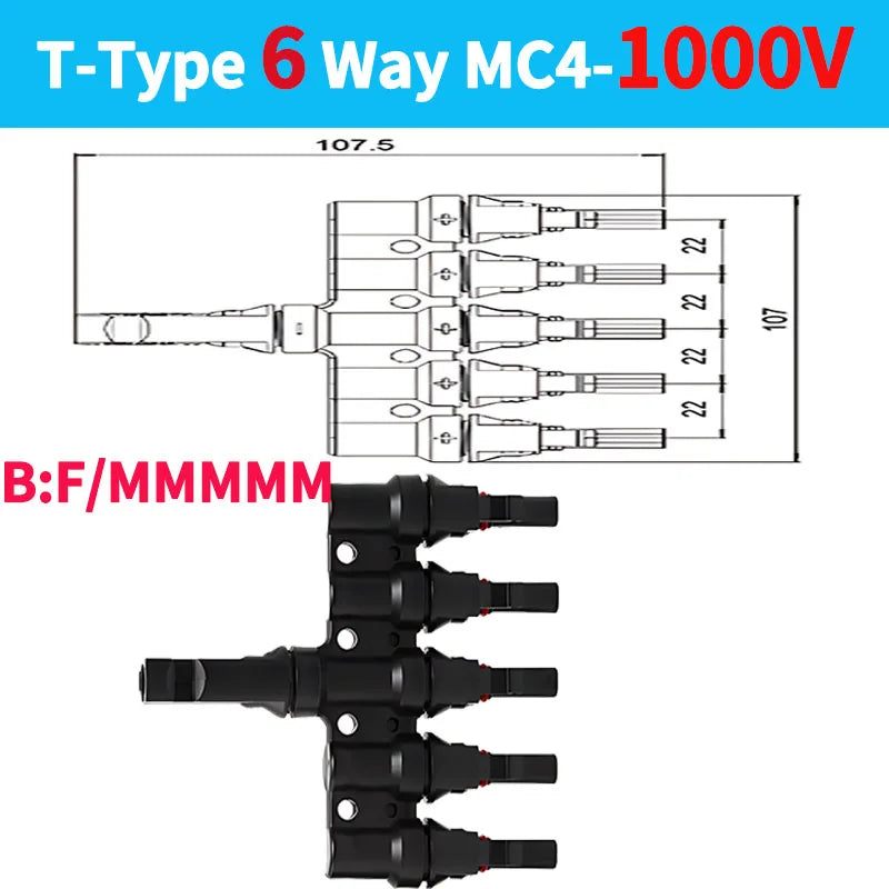 Solar Panel Parallel Connectors-T Branch 3/4/5/6/7Way - Renewable Depot