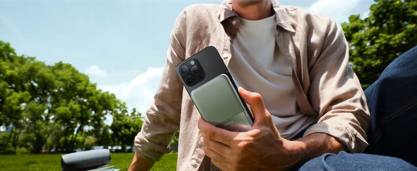 ECOFLOW Rapid Wireless Power Bank 5000mAh with Stand & Built-in USB-C Cables - Renewable Depot