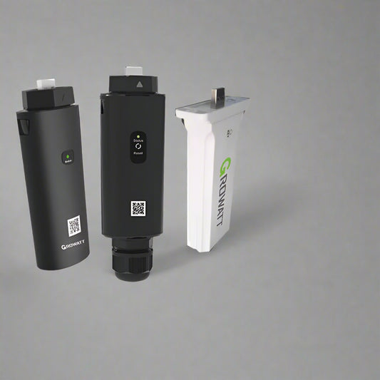 Growatt Inverter WIFI Module with 'On Grid' and 'Off Grid' options on a white background.