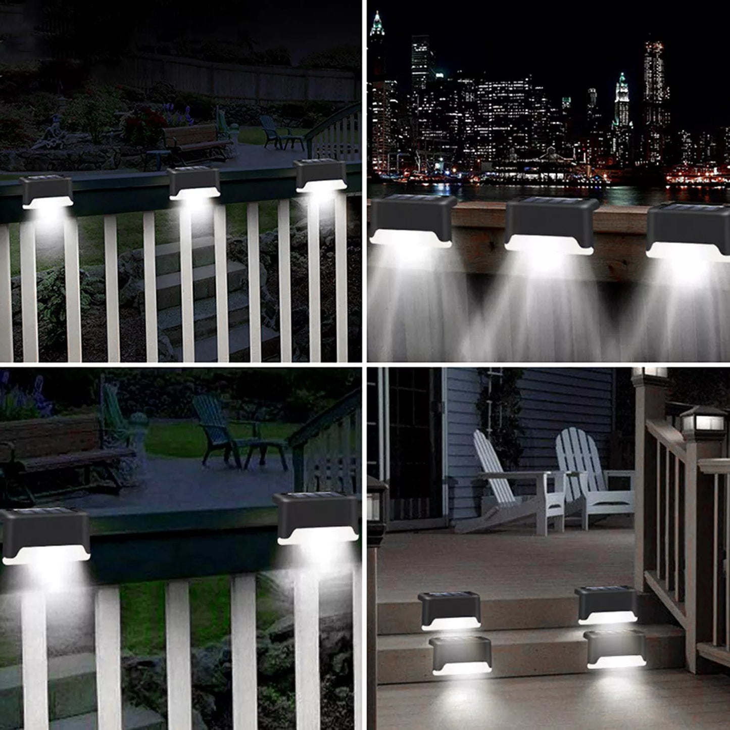 Solar LED Deck Step Lights 4 Pack